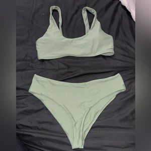 womens medium army green bikini set